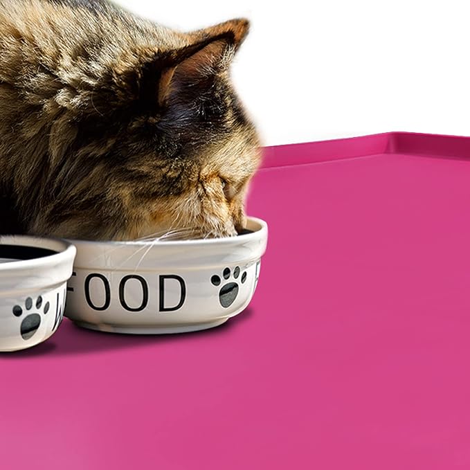 Dog Food Mat, Silicone Waterproof Food Tray, Non Slip Pet Bowl Mats Placemat - Image 6