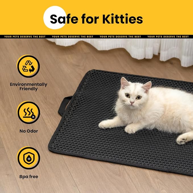 Cat Litter Mat, Upgrade Super Waterproof Back Layer Litter Box Mat, Non Slip - Image 6