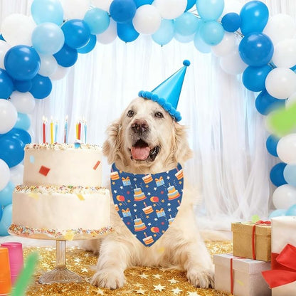 Birthday Dog Bandanas, Reversible Double Side Large Pet Bandanas, Celebration - Image 2