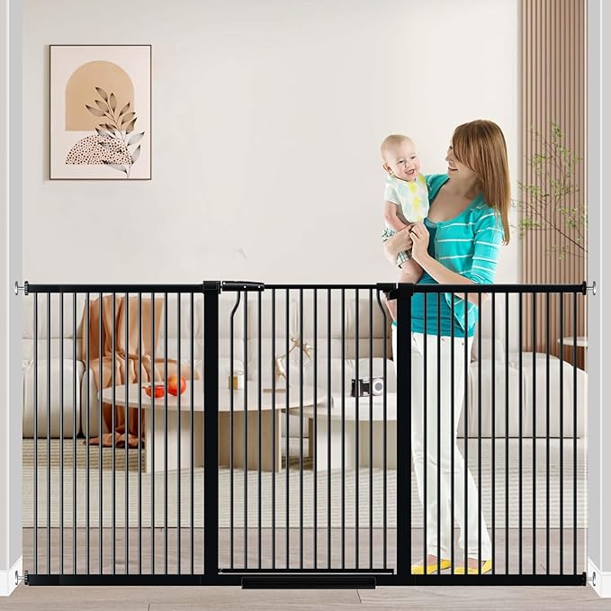 Fairy Baby 40.5" Extra Tall Baby Gate, 72.3"-76.7" Extra Wide Large Dog Pet by FairyBaby