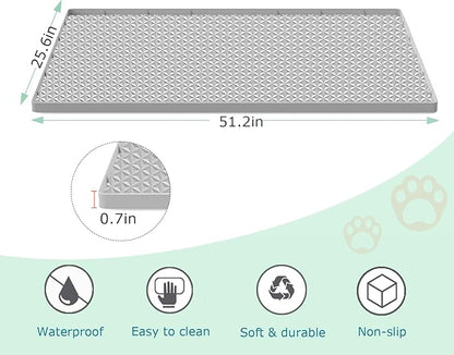 Cat Litter Mat for Litter Box, Silicone Large Cat Litter Trapping Mat - Image 2