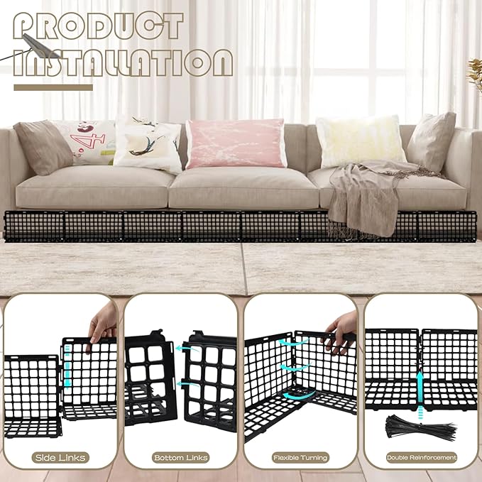 12 Pcs Under Couch Blocker for Bed Adjustable Furniture Plastic Under Bed - Image 3