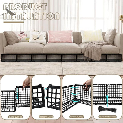12 Pcs Under Couch Blocker for Bed Adjustable Furniture Plastic Under Bed - Image 3