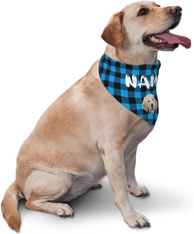Custom Dog Bandana Add Your Text Photo Name Personalized Neckwear Bandanas Soft - Image 2