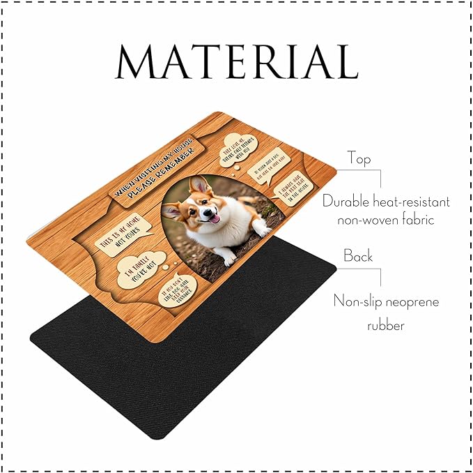 Personalized Dog Cat Mat with Name Photo Custom Placemat Feeding Mats - Image 3