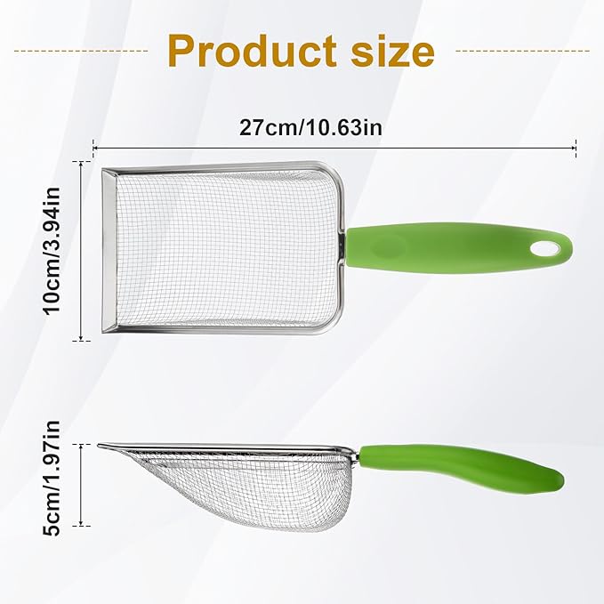 Stainless Steel Mesh Litter Shovel, Fine Mesh Metal Reptile Litter Cleaner - Image 2