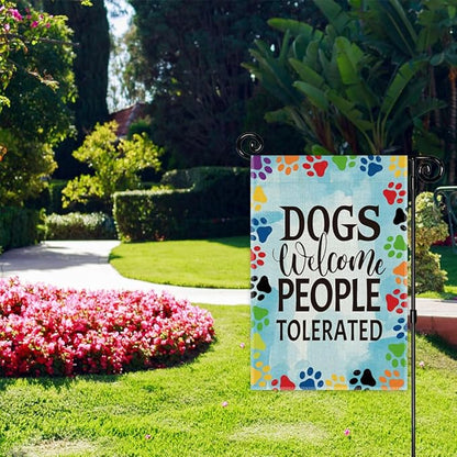 Dogs Welcome People Tolerated Garden Flag, Pet Lover Yard And Porch Flag - Image 4