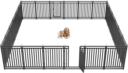 Metal Dog Fence Outdoor for Yard Indoor Dog Playpen 40" Height 24 Panels by Petorldog