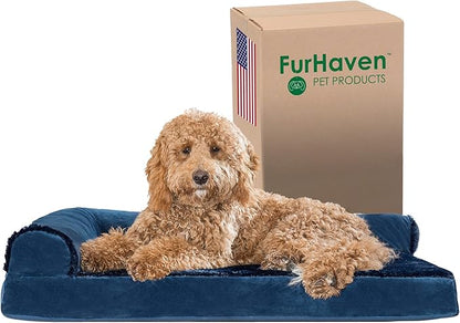 Furhaven Orthopedic Dog Bed for Large/Medium Dogs w/ Removable Bolsters & by FurHaven