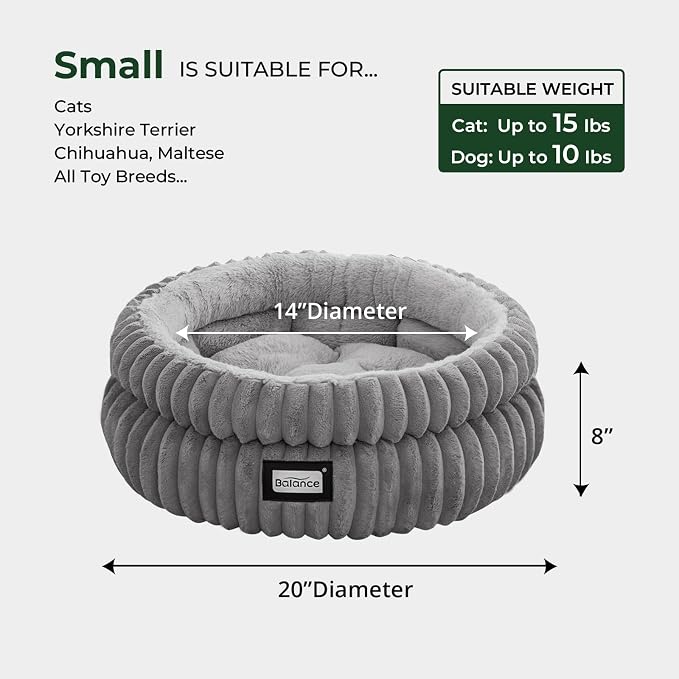 BALANCE Cat Bed Kitten Bed, Washable Round Cat Beds - Image 5