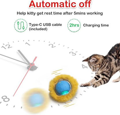 Interactive Cat Toys Ball Fast Rolling in Pocket, Motion Activate Chirping Cat - Image 6