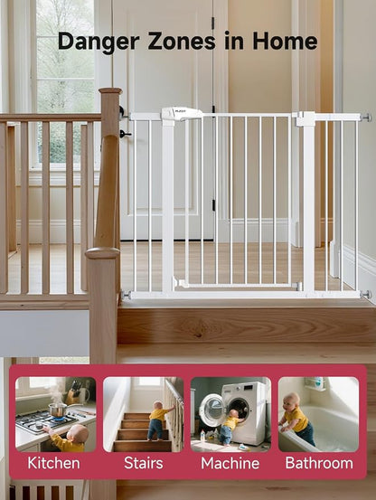 36.2" Extra Tall Baby Gate for Stairs, 29.5-46" Wide Dog Gate for Doorways - Image 4