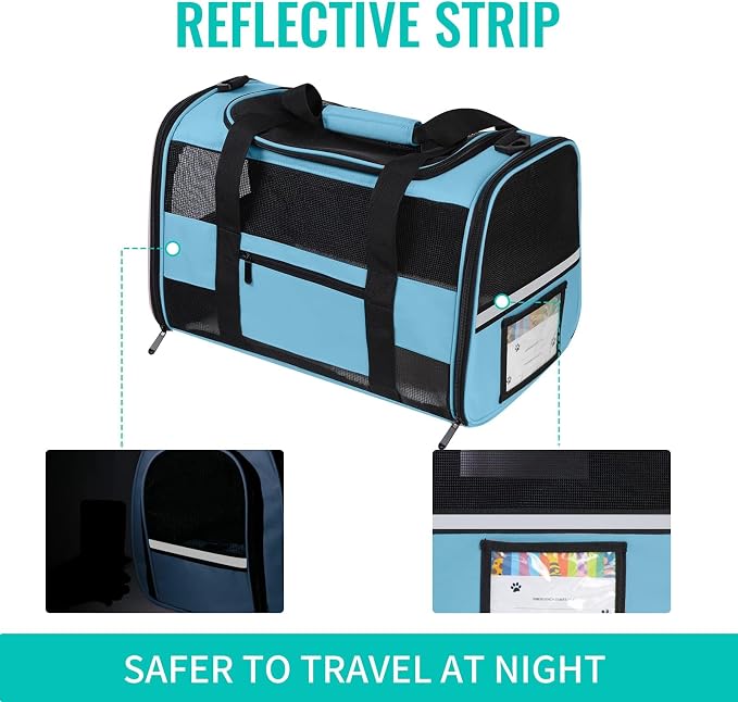 Soft - Sided Pet Carrier for Cats and Small Dogs, Airline - Approved, Foldable - Image 3