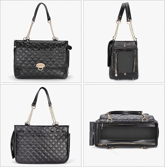 Fashion Pet Carrier Dogs Cat Small Animals Purse Bag, Leather Pet Carriers Dog - Image 2