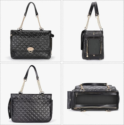 Fashion Pet Carrier Dogs Cat Small Animals Purse Bag, Leather Pet Carriers Dog - Image 2