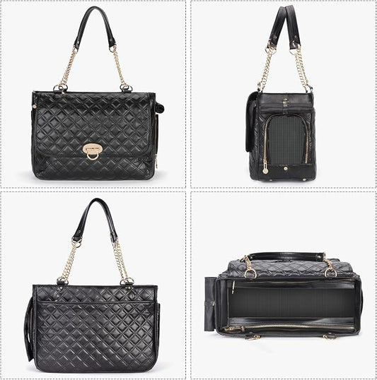Fashion Pet Carrier Dogs Cat Small Animals Purse Bag, Leather Pet Carriers Dog - Image 2