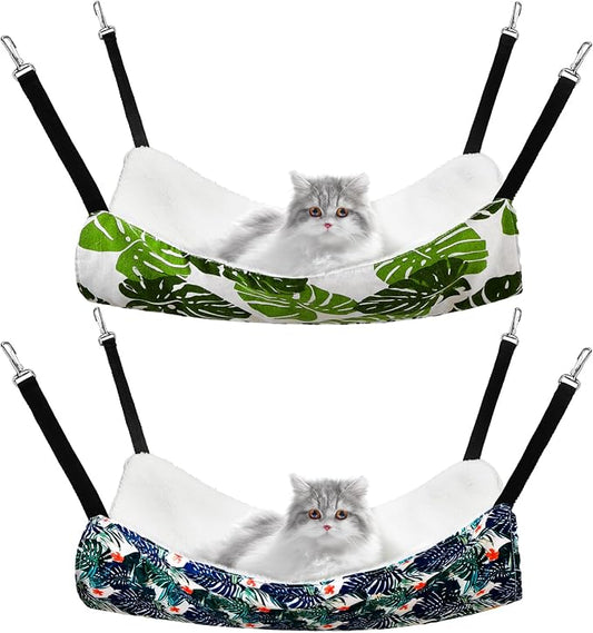 Jetec 2 Pack Cat Hammock for Cage, Catio Accessories Reversible Soft Cats Bed by Jetec