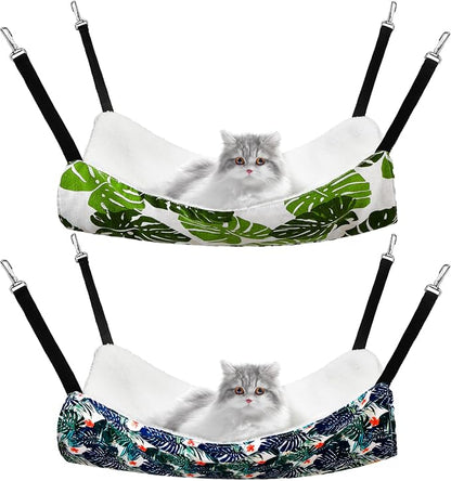 Jetec 2 Pack Cat Hammock for Cage, Catio Accessories Reversible Soft Cats Bed by Jetec