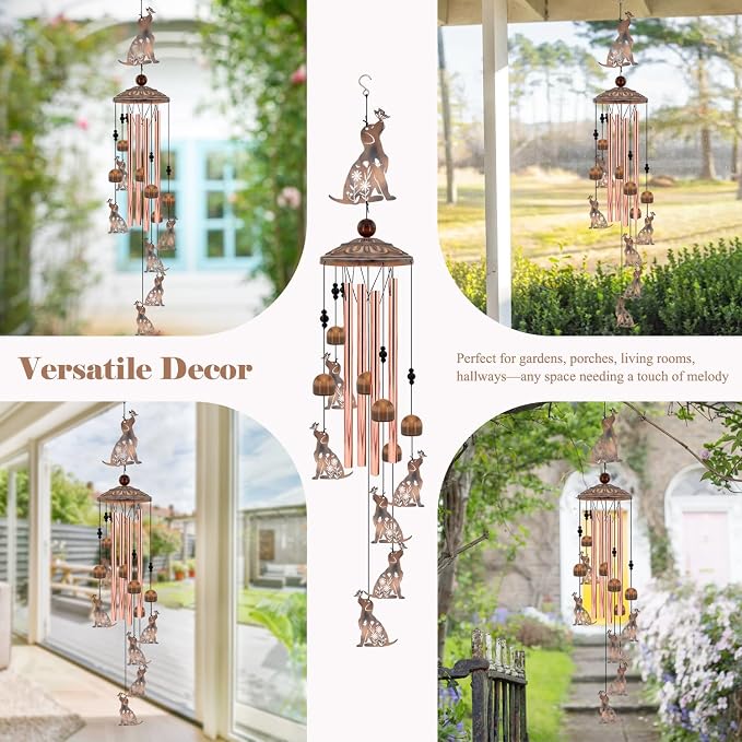 Dog Wind Chimes for Outside, 35‘’ Metal Dog WindChimes Gifts for Women/Men - Image 6