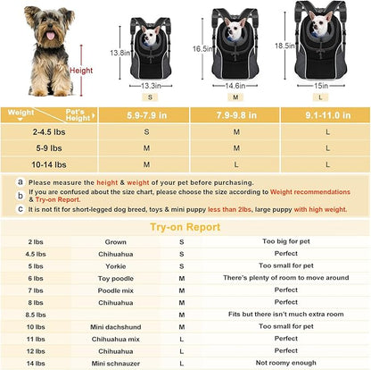 WOYYHO Pet Dog Carrier Backpack Small Dog Front Backpack Ventilated Dog Carrier - Image 5