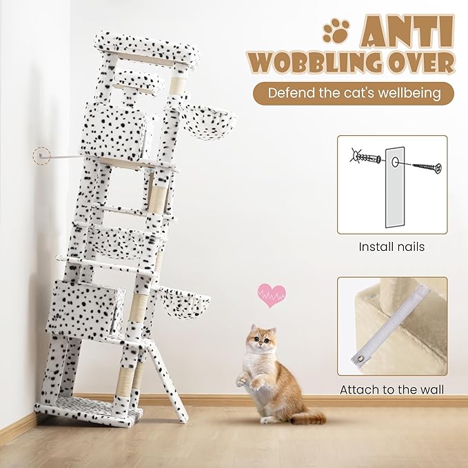 SHA CERLIN 81in Multi-Level Tall Cat Tree Tower - Image 8