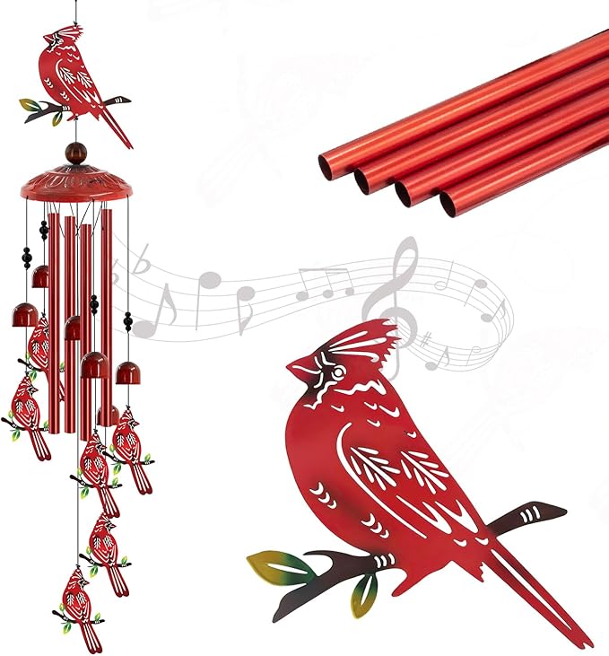 for Women Cardinal Wind Chimes for Outside, Decoration for Outdoor by Howarmer