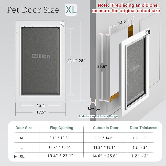 Extra Large Dog Door for Exterior Door, Doggy Door - Image 5