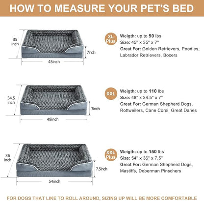 WNPETHOME Dog Beds for Large Sized Dogs, Washable Orthopedic Dog Couch Sofa Bed - Image 3