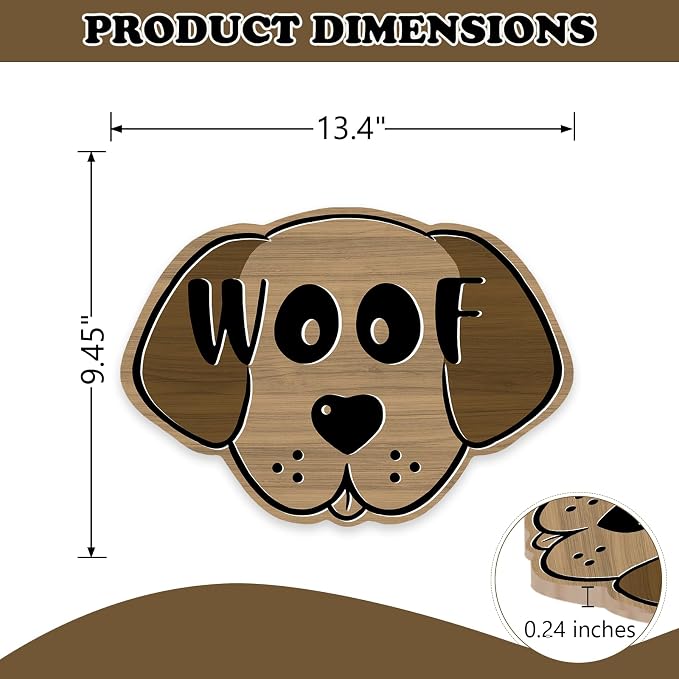 Cute Dog Front Door Sign, Farmhouse Wood Door Hanger Outdoor Outside Porch - Image 2