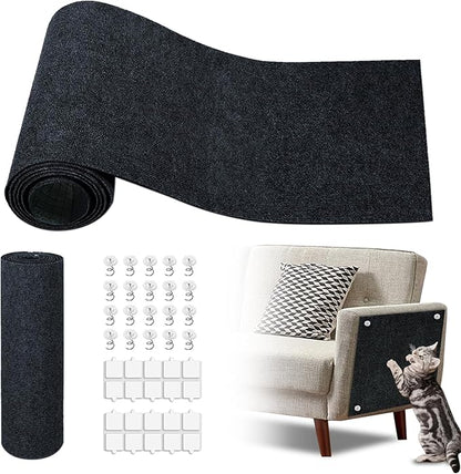Cat Scratch Mat, 118.5"x17.4" Trimmable Self-Adhesive Cat Scratch Furniture by GMEZZO