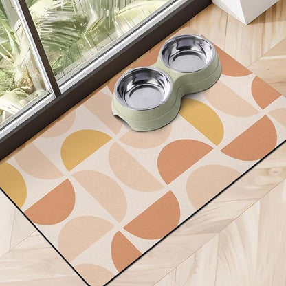 Dog Food Mats for Floors, Absorbent Dog Bowl Mat for Food and Water Dispenser by Cuslnox
