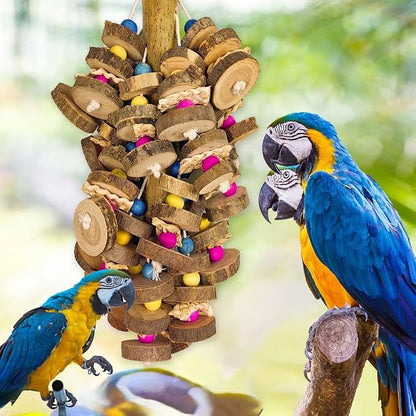Extra Large Bird Parrot Toys- 19.7 inch Multicolored Natural Wooden Block - Image 4