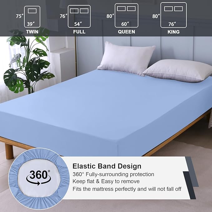 Waterproof Mattress Protector Queen, Fitted Sheet Style Breathable Mattress - Image 5