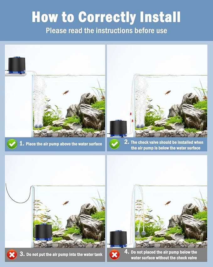 AQQA Aquarium Air Pump, Quiet Powerful Fish Tank Air Pump 3W/6W/10W - Image 6