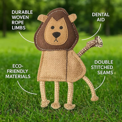 Natural Jute Dog Chew Toy – Lion Shape, Tough & Durable Puppy Teething Toy - Image 4