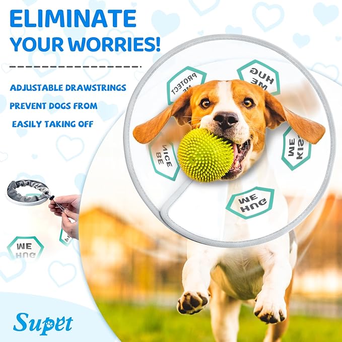 Supet Dog Cone Collar After Surgery to Stop Licking: Adjustable Recovery - Image 5