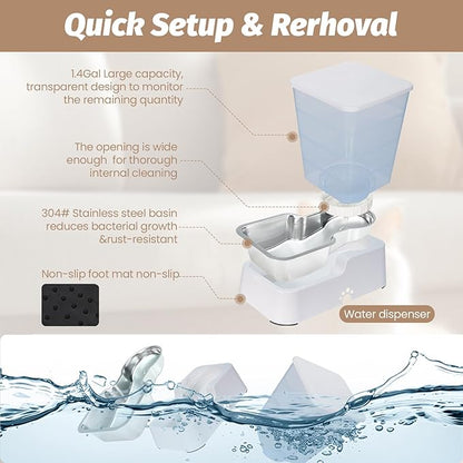 Automatic 5.4L/1.4Gal Pet Waterer, Automatic Dog Water Dispenser Gravity - Image 4