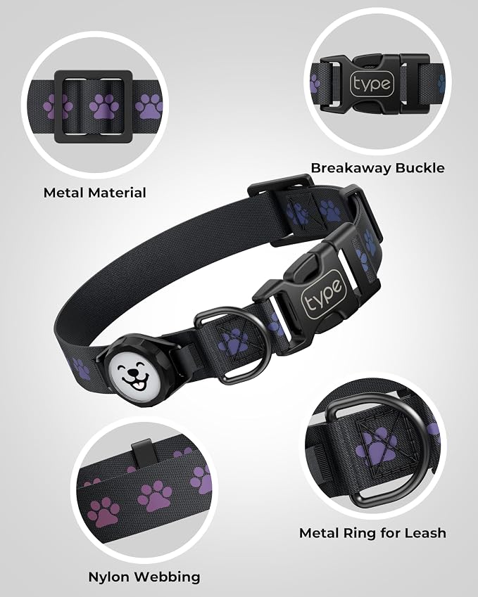 Dog Collar with Airtag Holder, IP67 Waterproof Reflective AirTag Dog Collars - Image 5