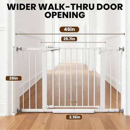 29.7-46" Extra Wide Baby Gate for Stairs, Pressure Mounted Dog Gate Indoor for - Image 3
