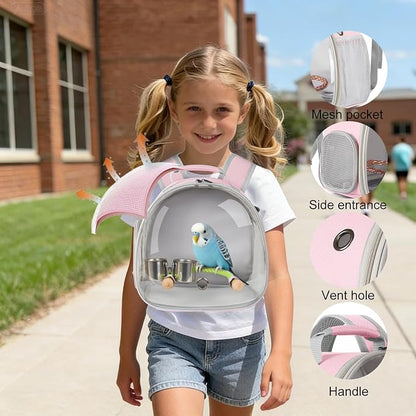 Small Bird Travel Backpack Carrier Cage - Image 3
