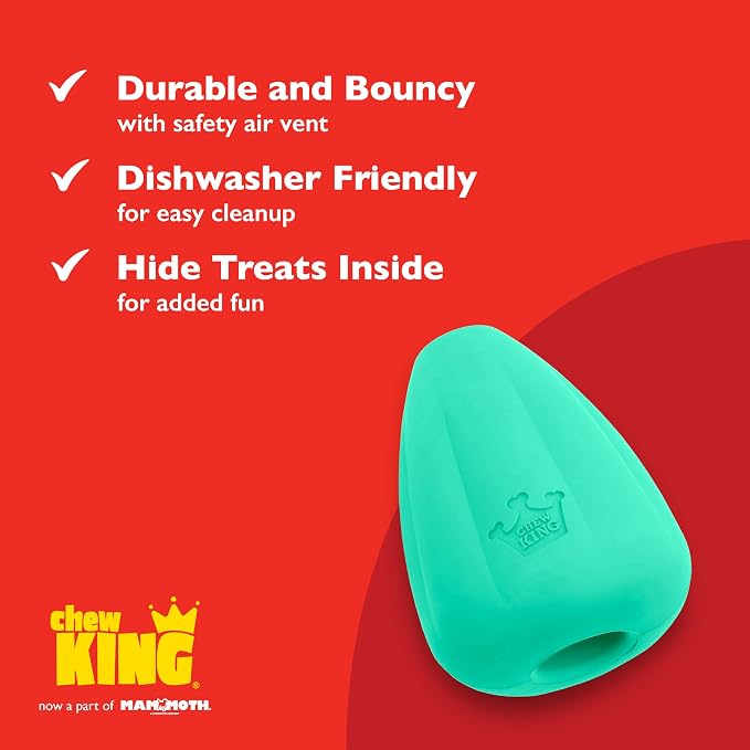 Chew King by Mammoth Premium Treat Dispensing Dog Toy, Durable Natural Rubber - Image 6