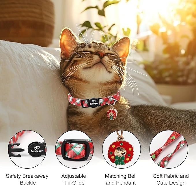 2 Pack Christmas Cat Collars - Image 3