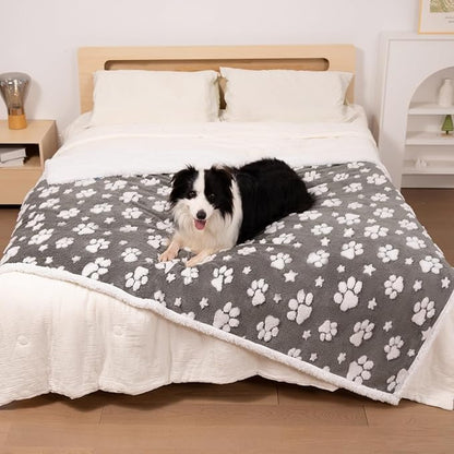 Waterproof Blanket for Dog Cat or Adult, Cute 3D Textured Paw Dog Blanket for by Yaning