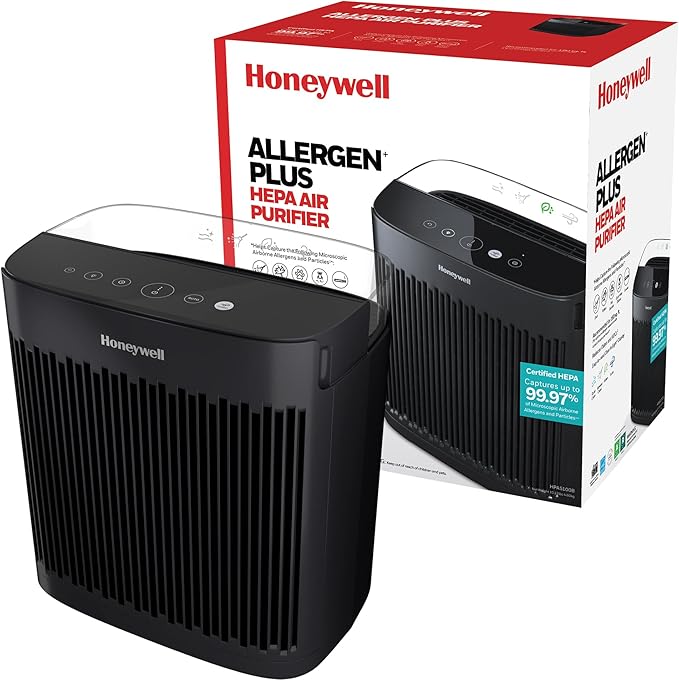 Honeywell HEPA Air Purifier for Home, 938 Ft² Rooms in 1 Hour, Turbo Clean by HoneywellPluggedIn