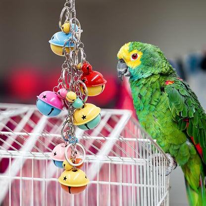 Oooct Bird Swing Bells Toys, Colorful Parrot Metal Bells, Hanging Bird Chewing - Image 3