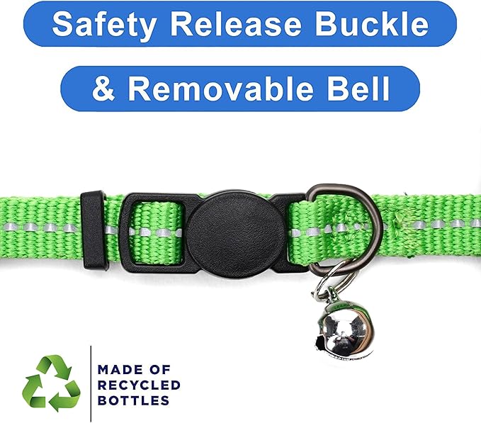 Pawtitas Recycled Green Reflective Cat Collar – Eco-Friendly Breakaway Safety - Image 6