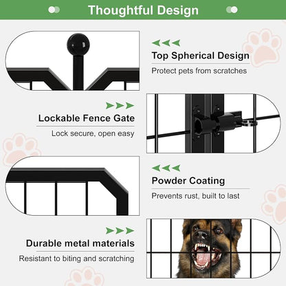 Dog Playpen for Indoor & Outdoor, 24 inch 6 Panels Metal Puppy Playpen for - Image 7