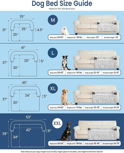 Calming Extra Large Dog Bed for Couch, 53 x 39.3 inch Removable Couch Cover for - Image 5