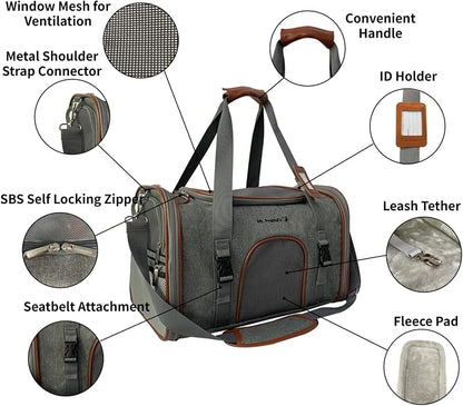 Mr. Peanut's Expandable Airline Approved Soft Sided Pet Carrier, Luxury Travel - Image 4