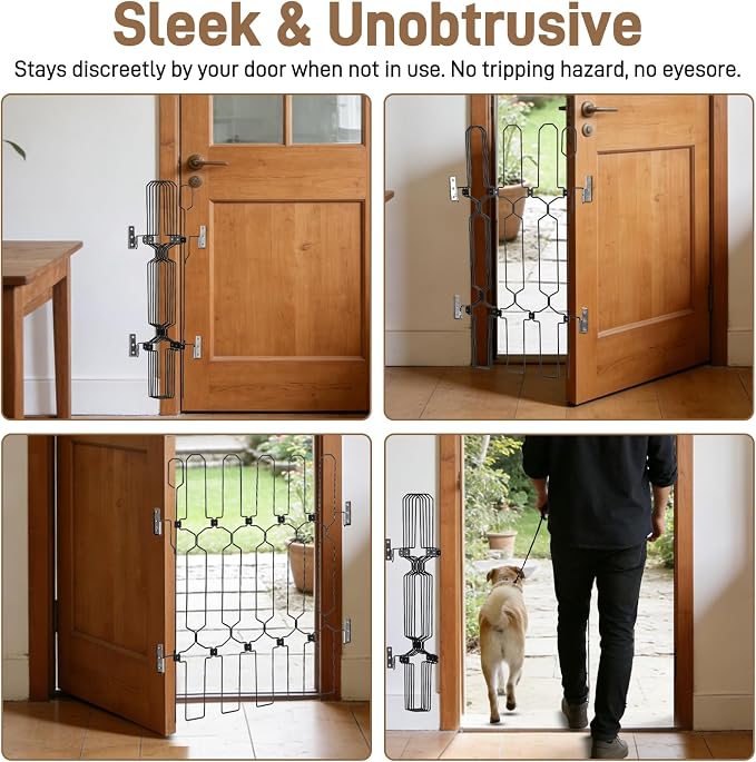 Retractable Dog Gate for Front Door 35.4" Wide 30.7" Tall Automatic Retractable - Image 3